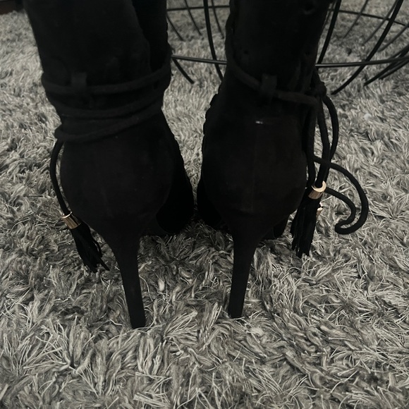 Open Toe Suede Ankle Boot - Picture 5 of 9